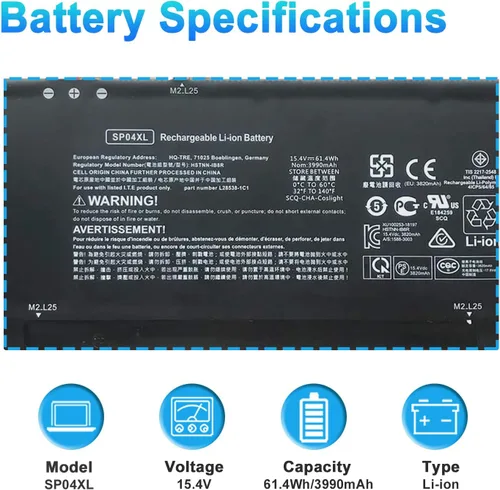 Vista 2 de SP04XL L28764-005 - Batería de repuesto para HP Spectre X360 Convertible 13-AP000 13T-AP000 13-AP0053DX 13-AP0013DX 13-AP0013DX 13-AP0045NR