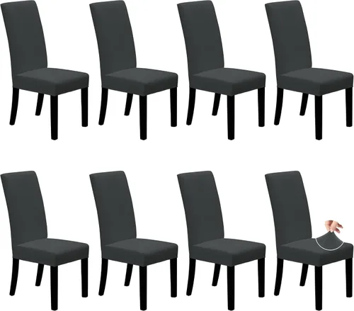 Vista 23 de Easy-Going - Juego de 2 fundas elásticas para sillas de comedor, fundas para sillas de comedor, fundas para sillas Parsons para comedor, ceremonia
