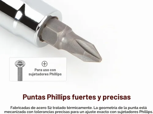 Vista 2 de TEKTON Phillips/SHB90104 - Juego de llaves de vaso ranuradas, 8 piezas