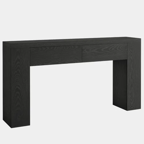 Vista 8 de Tribesigns Mesa consola de madera de 63 pulgadas con 2 cajones ocultos, mesa de sofá marrón rústico de granja para sala de estar, pasillo, entrada
