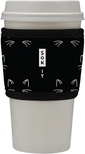 Vista 132 de Sok It HotSok Coffee & Tea - Funda de neopreno con aislamiento reutilizable (floral abstracto)