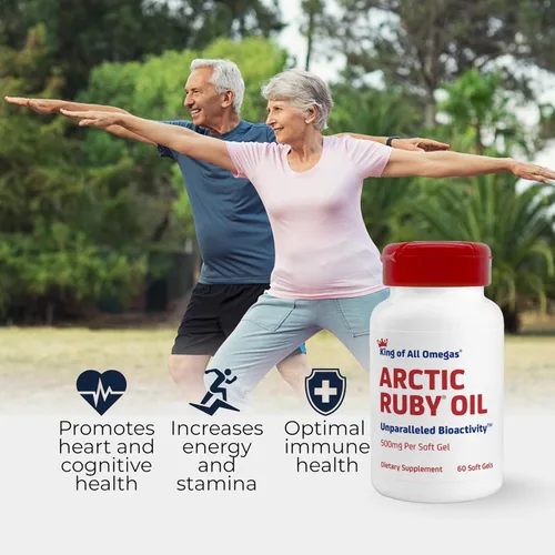 Vista 4 de Aceite de rubí ártico de 1000 mg – Suplemento Omega 3 para mujeres y hombres con EPA, DHA y astaxantina 2 mg – Alternativa al aceite de pescado