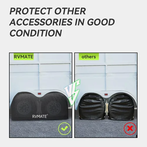 Vista 6 de RVMATE Cubiertas para neumáticos de caravana, cubierta de rueda de doble eje (1 unidad) se adapta a neumáticos de 27 a 30 pulgadas de diámetro