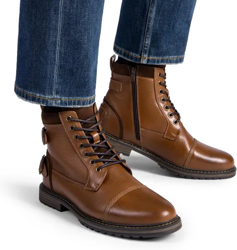Vista 8 de Bruno Marc Botas de motocicleta para hombre, botas de vestir Oxford