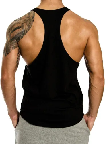 Vista 2 de Camiseta sin mangas para hombre, paquete de 3 camisetas sin mangas para entrenamiento, gimnasio, muscular, espalda en Y, fisicoculturismo