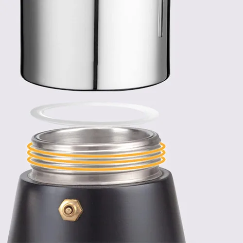 Vista 9 de Dilwe Cafetera para estufa, cafetera de acero inoxidable, cafetera italiana rápida con válvula incluida para el hogar, café de campamento
