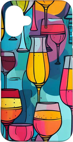 Vista 22 de Estuche de arte abstracto vibrante para copas de vino para iPhone 16