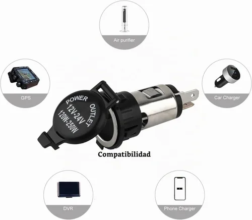 Vista 6 de Enchufe para encendedor de cigarrillos, encendedor de cigarrillos de automóvil de 12 V CC, toma de corriente hembra de 12 voltios de repuesto
