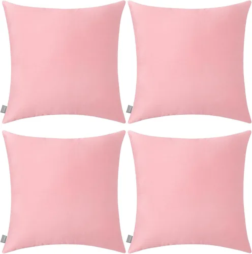 Vista 15 de Thmyo - Paquete de 4 fundas de almohada decorativas de 100 % algodón para lumbar, cómodas, sólidas, para Navidad/Halloween, fundas de cojín Blanco