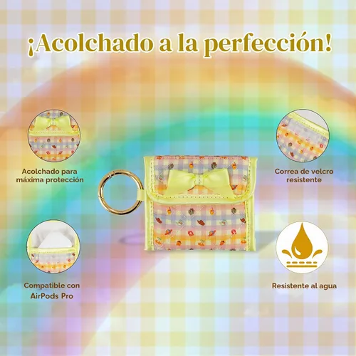 Vista 3 de Sonix x Care Bears - Bolsa acolchada para auriculares Dije de algodón premium para AirPods, funda de almacenamiento para llavero con anillo