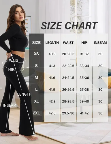 Vista 5 de ZOOSIXX Pantalones de yoga acampanados para mujer, leggings cruzados suaves con corte de bota