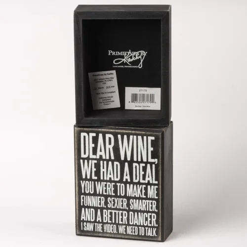 Vista 4 de Primitives by Kathy Diseño de caja "Dear Wine" Querido vino