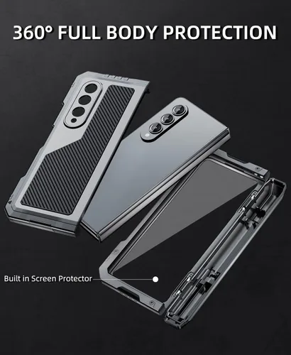 Vista 2 de Mitywah Armour - Funda para Saumsung Fold 4, protección de cuerpo completo para Galaxy Fold 4 con soporte para bolígrafo S, funda resistente a