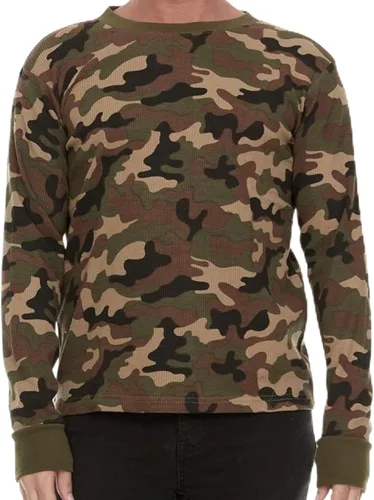 Vista 11 de JMR Camisa Térmica de Punto Gofre Pesado para Hombre - 100% Algodón Manga Larga - Usar como Capa Base o Independiente - Cálida y Transpirable Negro