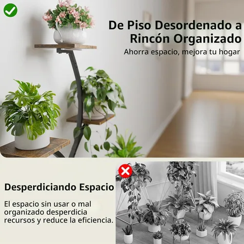 Vista 5 de CODACE Soporte para plantas de interior con luces de crecimiento, estante para plantas de 6 niveles para interiores, soportes de esquina de 50