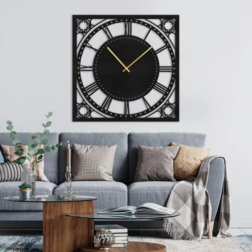 Vista 11 de Reloj de pared de metal, arte de pared silencioso, funciona con pilas, números grandes, escultura de pared, colgantes, decoración del hogar