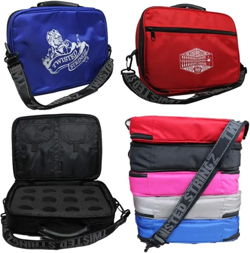 Vista 8 de Twisted Stringz Bolsa de Yo-Yo Deluxe - Estuche de transporte YoYo - Capacidad para 12 yoyos- Correa de hombro de triple puntada - Gráficos dobles