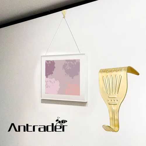 Vista 2 de Antrader Perchas de moldeo de riel de imagen 24pcs gancho de pista en forma de S de metal dorado Ganchos engrosados de la pista de la imagen