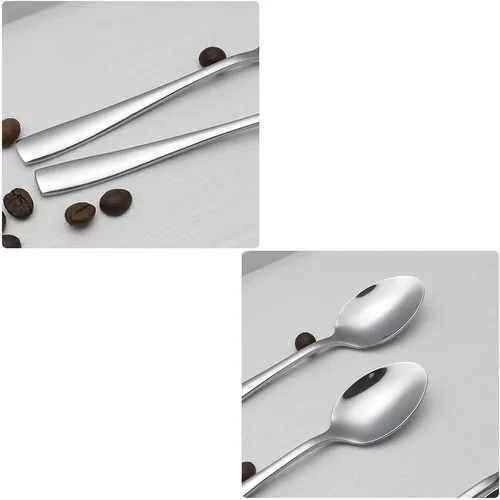 Vista 3 de Asking Cucharas de café Demitasse de 12 piezas, mini cuchara de café, 5.04 pulgadas Cuchara pulida espejo cubiertos, cucharas pequeñas de acero