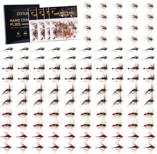 Vista 14 de Goture Fly Fishing Flies Kit,25pcs/30pcs/100pcs Fly Fishing Lures,Dry Flies Wet Flies Streamers Nymphs Flies, Fly Fishing Assortment Kit for Bass