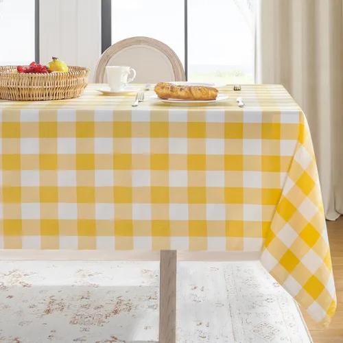Vista 9 de Softalker - Mantel rectangular a cuadros, impermeable para exteriores, 54 x 120 pulgadas, mantel de búfalo a cuadros, resistente a las manchas