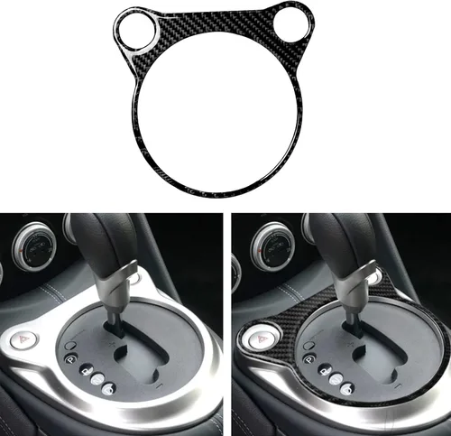 Vista 7 de Juego de calcomanías para consola central de coche, juego de calcomanías de fibra de carbono suave para interior de automóvil compatible con Nissan