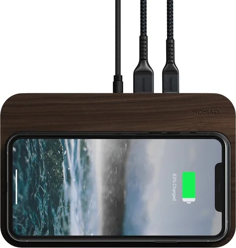Vista 3 de Nomad Base Station Walnut Hub Edition (incluye adaptadores globales)