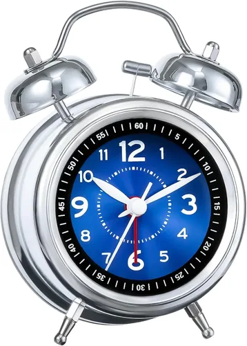 Vista 12 de AKCISOT - Reloj despertador de alarma fuerte para personas con sueño profundo, 11,43 cm de reloj analógico de campana doble de metal, funciona