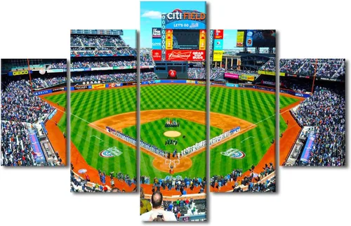 Vista 14 de Arte para pared, lienzo para estadio deportivo, arte para pared, diseño de campo de Wrigley en Chicago, pinturas de Chicago, impresiones sobre