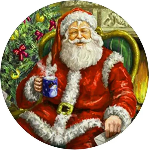 Vista 5 de PopSockets - Agarre y soporte para teléfonos y tabletas, diseño vintage de Papá Noel, Negro