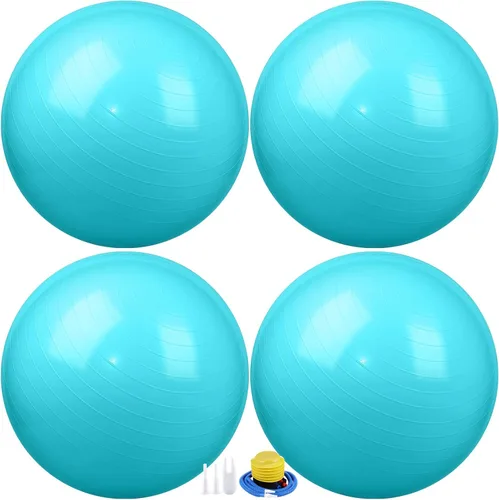 Vista 8 de Leyndo 4 pelotas de ejercicio de yoga de 26 pulgadas, para pilates, embarazo, parto, fitness, con bomba rápida, antiestallido, para mejorar