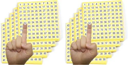 Vista 8 de 1-500 etiquetas adhesivas de números redondos, 15 juegos, 7500 etiquetas autoadhesivas, calcomanías pequeñas de números consecutivos, letreros