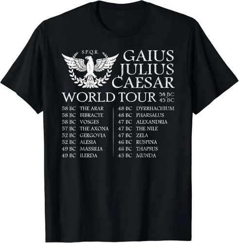 Vista 2 de World Tour Caesar (Gaius Julius) - Camiseta histórica del Imperio Romano, Negro