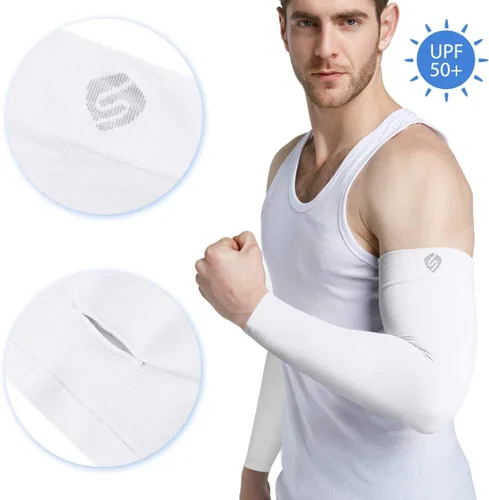 Vista 2 de SHINYMOD Mangas de protección UV para enfriar o calentar brazos para hombres y mujeres