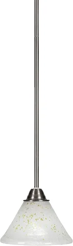 Vista 97 de Toltec Lighting Paramount - Mini colgante de 1 luz en acabado negro mate con cristal de arte perla de 7 pulgadas y estilo negro