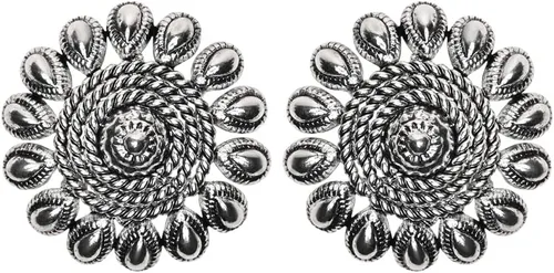 Vista 3 de I Jewels Silver Oxidised Indian Wedding Bollywood Choker Necklace and Earrings Jewellery Set For Women & Girls (MC058-118)
