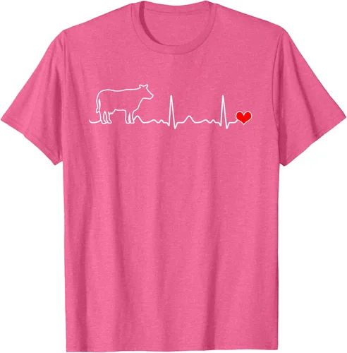 Vista 37 de Camiseta de paciente con corazón I Love My Cow Valve EKG Heartbeat Heart Pacient, Negro, S
