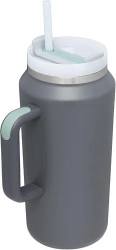 Vista 2 de STANLEY Quencher H2.0 Vaso Térmico con Asa y Pajita 64 oz Tapa Flowstate de 3 Posiciones Gran Capacidad para Viajes y Deportes Vaso de Acero