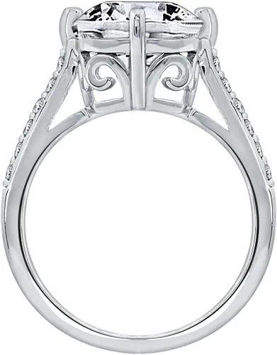 Vista 2 de Tienda Essentials Anillo de compromiso Celebrity Kim de plata de ley chapada en platino hecho con detalles de circonita cúbica Infinite Elements