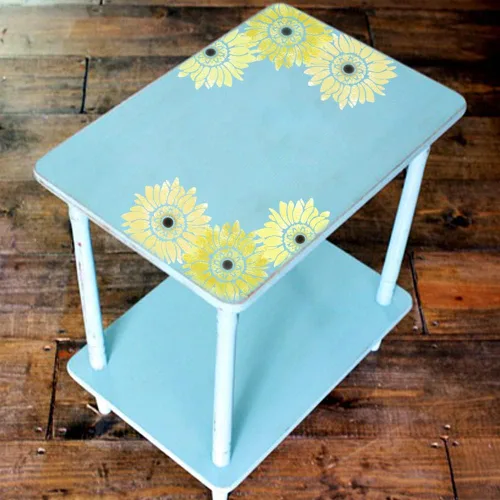Vista 7 de Plantilla de girasol bohemia de 10 x 10 pulgadas para pintar en madera, lienzo, manualidades, tela y muebles, plantillas de flores para manualidades