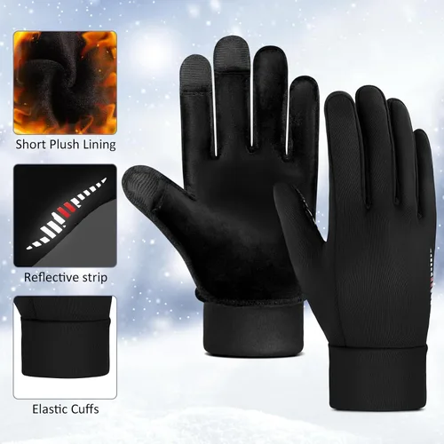 Vista 2 de Guantes de ciclismo cálidos de invierno para hombre, pantalla táctil térmica, ligeros, para clima frío, guantes para mujer, antideslizantes