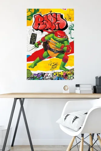 Vista 6 de Trends International Teenage Mutant Ninja Turtles: Mutant Mayhem - Póster de pared de Rafael, 22.375 x 34 pulgadas, paquete de póster premium y pin