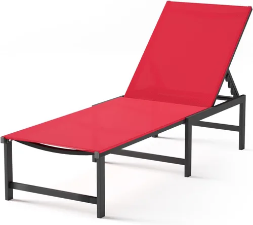 Vista 11 de Tumbona de aluminio para patio al aire libre, gris