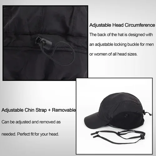 Vista 4 de Song Qing Gorra de béisbol unisex para hombre, impermeable, con forro polar, con orejeras, ajustable, para senderismo