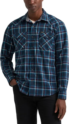 Vista 11 de Wrangler Camisa icónica de ajuste regular para hombre Mezclilla (Rinse Denim)
