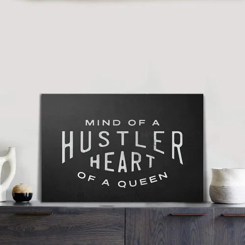 Vista 36 de Inspirational Hustle Wall Art - Lion Head withEncouraging Quotes Canvas Print Motivational Wall Decor, Black and White Office Picturtes Success