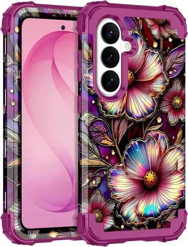 Vista 54 de Rancase para Galaxy S25, Funda de tres capas, protección resistente a los golpes, paraguas de plástico duro + funda protectora de goma de silicona