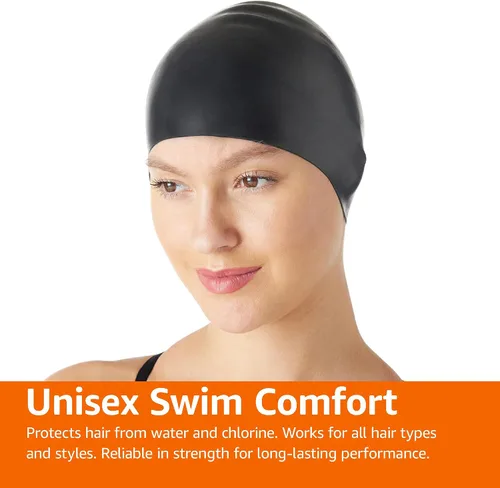 Vista 7 de Amazon Basics - Gorro de natación de silicona