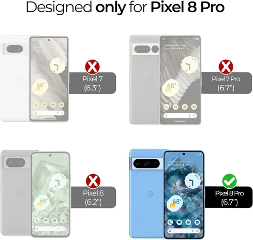 Vista 2 de ArmorSuit Paquete de 3 protectores de pantalla de vidrio templado para Google Pixel 8 Pro, compatible con fundas MilitaryShield