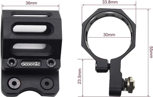 Vista 3 de GOODTAC - Soporte de anillo de linterna offset para riel Mlok-3 insertos de montaje incluidos